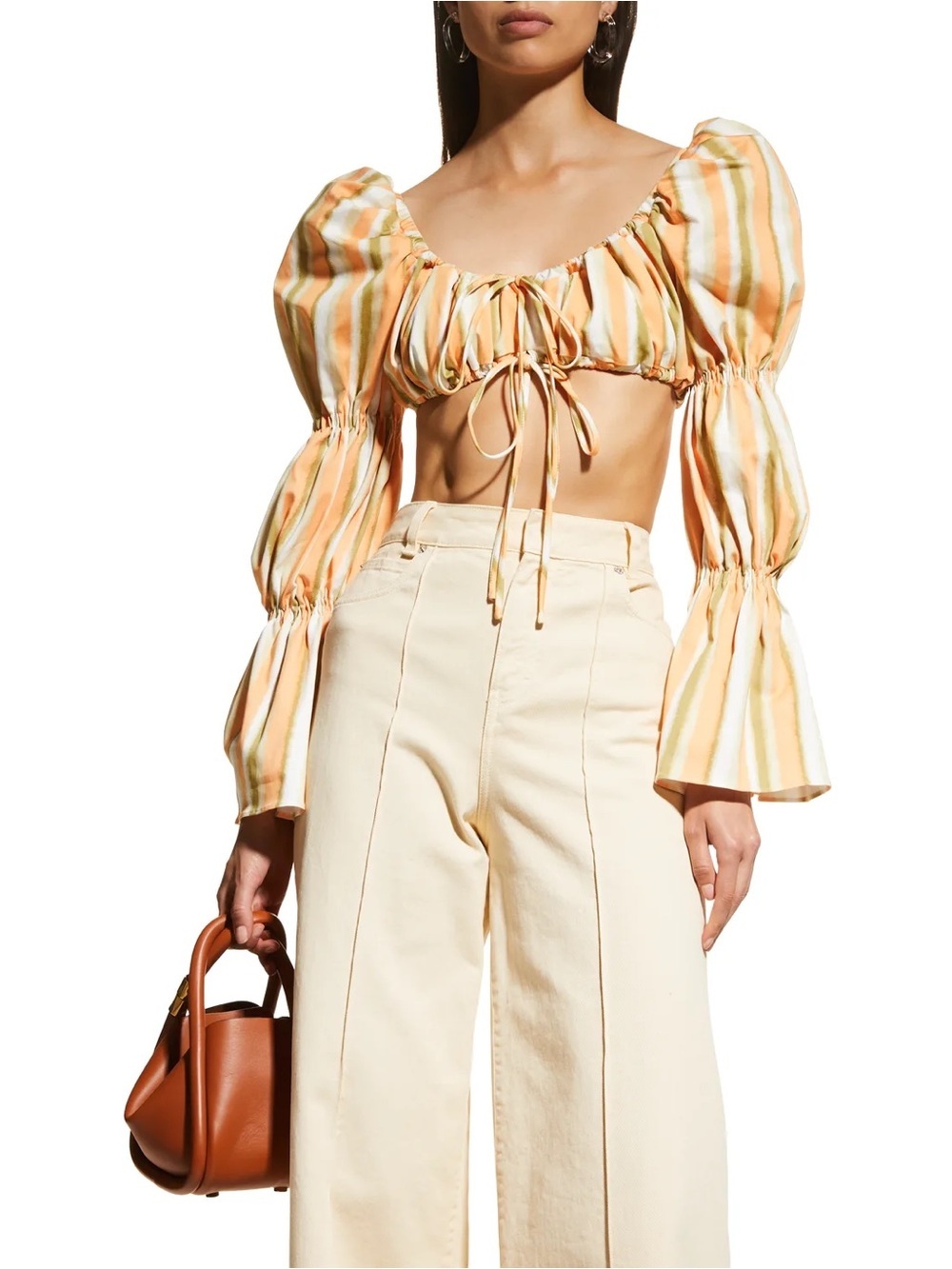 Autumn Adeigbo Betty Blouse Crop Top Size 4 NWT